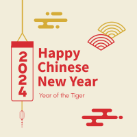 Chinese New Year Elements Linkedin Post Design