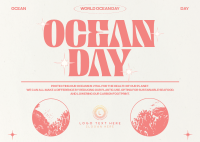 Retro Ocean Day Postcard