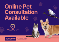 Online Vet Consultation Postcard Image Preview