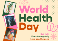 Retro World Health Day Postcard