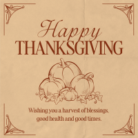 Thanksgiving Greeting Instagram Post Design