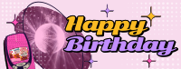 Retro Birthday Greeting Facebook Cover Design