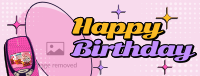 Retro Birthday Greeting Facebook Cover Image Preview