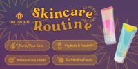 Y2K Skincare Routine Twitter Post Design