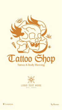 Traditional Skull Tattoo Instagram Story Design