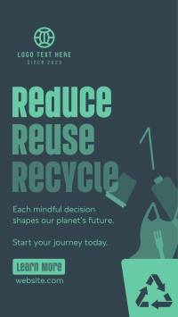 Reduce Reuse Recycle Waste Management Facebook Story