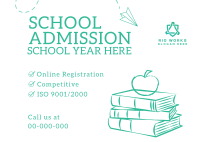 School Admission Year Postcard