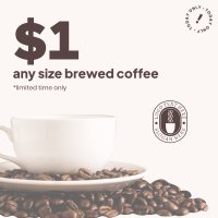 $1 Brewed Coffee Cup Instagram Post