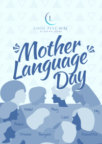 Abstract International Mother Language Day Poster