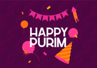 Purim Jewish Festival Postcard