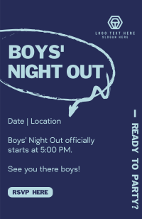 Boys' Night Out Invitation