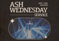 Retro Ash Wednesday Service Postcard