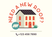 New House Roof Postcard Design