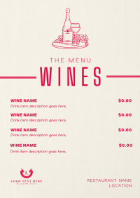 Minimalist Premium Wines Menu