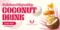 Refreshing Coconut Drink Twitter Post