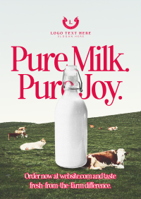 Retro Milk Produce Poster Design