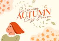 Cozy Autumn Season Postcard