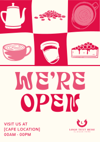 Checkered Open Cafe Flyer