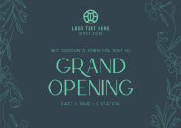 Floral Grand Opening Postcard Design