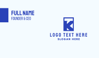 Blue Chat Letter K Business Card Design