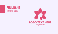 Pink Flower Face Business Card