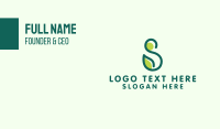 Green Organic Plant Letter S Business Card