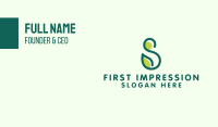 Green Organic Plant Letter S Business Card Image Preview