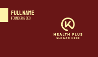 Chef Emblem Letter K Business Card