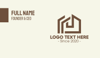 Brown Wooden House Business Card Design