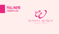 Pink Wellness Letter W Business Card