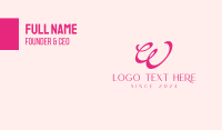 Pink Wellness Letter W Business Card Design