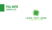 Green Radial Lettermark Business Card