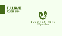 Green Herbal Letter U Business Card