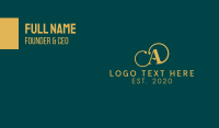 Gold Classy Fashion Letter A Business Card Design