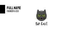 Grey Cat Green Eyes Business Card