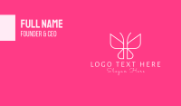 Pink Butterfly Monoline  Business Card Design