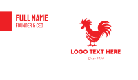 Red Rooster Silhouette Business Card