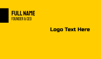 Black & Yellow Budget Text Business Card Design