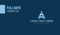 Blue Gradient Human Letter A Business Card