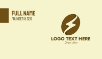 Brown Coffee Bean Thunder Business Card Design