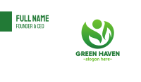 Green Mother Leaf Business Card Image Preview