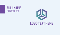 Purple Green Cube Business Card Design