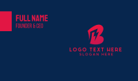 Red Lightning Letter B  Business Card Design