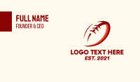 Red Football Outline Business Card Design