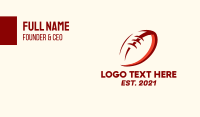 Red Football Outline Business Card