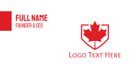 Red Canadian Shield Business Card Design