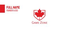 Red Canadian Shield Business Card