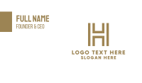Golden Letter H Business Card Design