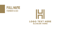 Golden Letter H Business Card Image Preview