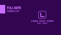 Purple Gaming Lettermark Business Card Design